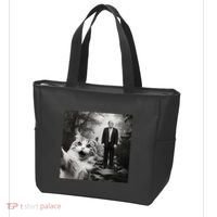 Funny Surprised Scared Cat Selfie With D.Trump Tote Bag thumb 3