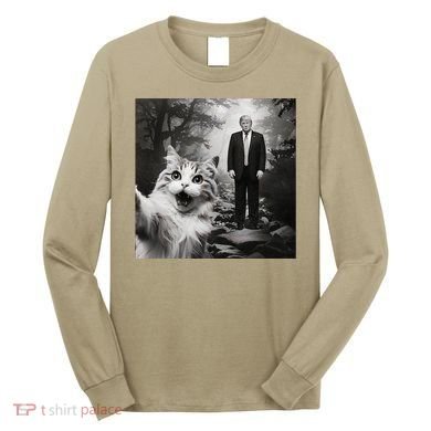 Funny Surprised Scared Cat Selfie With D.Trump Long Sleeve Shirt