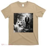 Funny Surprised Scared Cat Selfie With D.Trump T-Shirt thumb 0