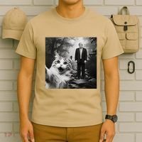 Funny Surprised Scared Cat Selfie With D.Trump T-Shirt thumb 6