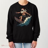 Fun Surfing Santa Christmas Santa Catching Waves Surf Lover Women's Sweatshirt thumb 0