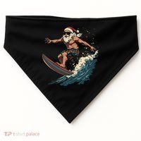 Fun Surfing Santa Christmas Santa Catching Waves Surf Lover USA-Made Doggie Bandana thumb 0