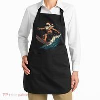 Fun Surfing Santa Christmas Santa Catching Waves Surf Lover Apron thumb 2