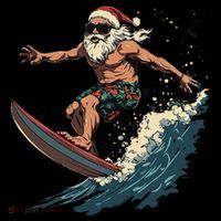 Fun Surfing Santa Christmas Santa Catching Waves Surf Lover Coffee Mug thumb 5