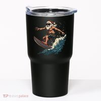 Fun Surfing Santa Christmas Santa Catching Waves Surf Lover Tumbler thumb 0