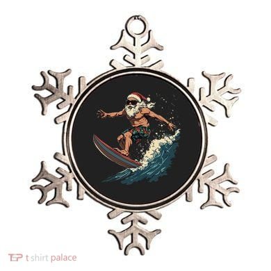 Fun Surfing Santa Christmas Santa Catching Waves Surf Lover Ornament