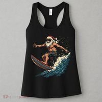 Fun Surfing Santa Christmas Santa Catching Waves Surf Lover Women's Tank Top thumb 3