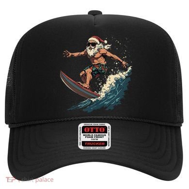 Fun Surfing Santa Christmas Santa Catching Waves Surf Lover Hat