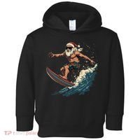 Fun Surfing Santa Christmas Santa Catching Waves Surf Lover Toddler Hoodie thumb 0