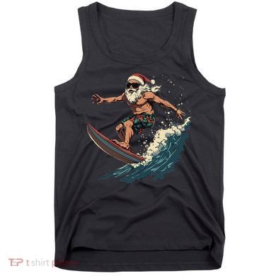 Fun Surfing Santa Christmas Santa Catching Waves Surf Lover Tank Top