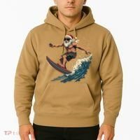 Fun Surfing Santa Christmas Santa Catching Waves Surf Lover Hoodie thumb 2