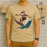 Fun Surfing Santa Christmas Santa Catching Waves Surf Lover T-Shirt thumb 6