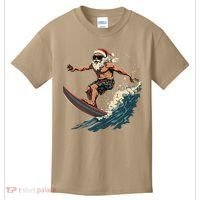 Fun Surfing Santa Christmas Santa Catching Waves Surf Lover Kids T-Shirt thumb 0