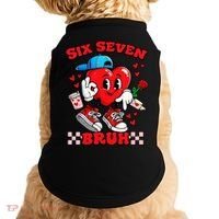 Funny Six Seven Bruh Heart 67 6-7 Valentines Day Doggie Tank thumb 0