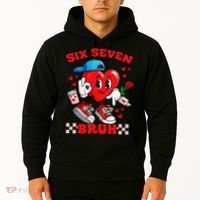Funny Six Seven Bruh Heart 67 6-7 Valentines Day Hoodie thumb 2