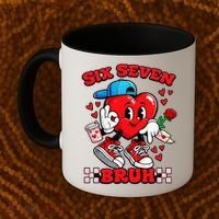 Funny Six Seven Bruh Heart 67 6-7 Valentines Day Coffee Mug thumb 2