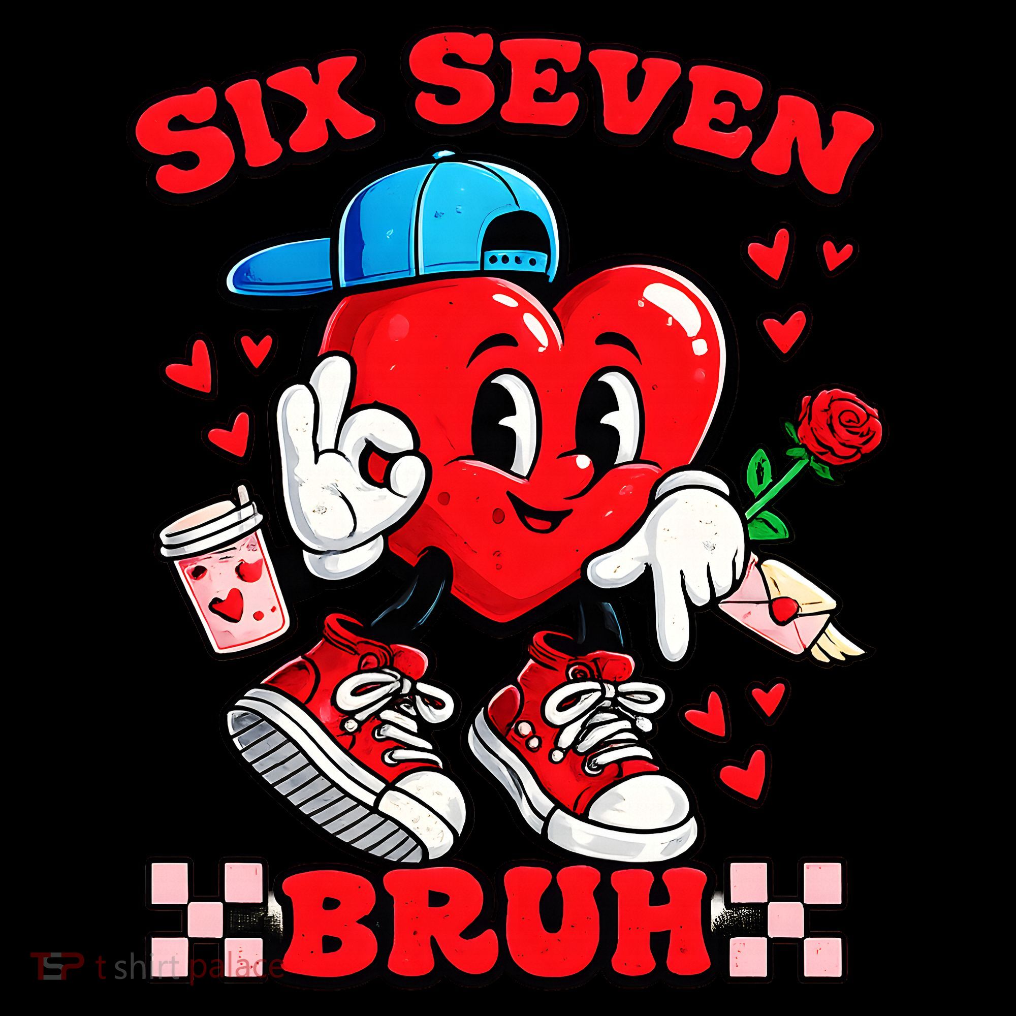 Funny Six Seven Bruh Heart 67 6-7 Valentines Day Coffee Mug