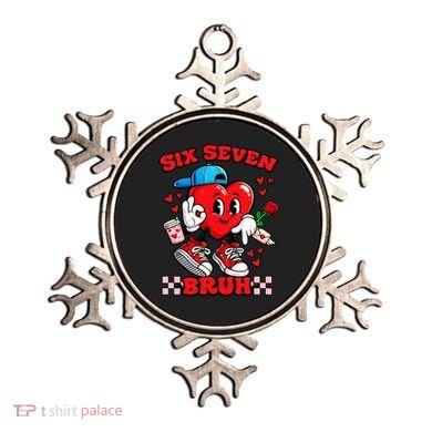Funny Six Seven Bruh Heart 67 6-7 Valentines Day Ornament