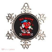 Funny Six Seven Bruh Heart 67 6-7 Valentines Day Ornament thumb 0
