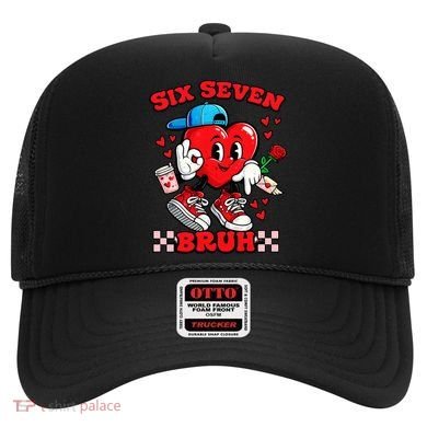 Funny Six Seven Bruh Heart 67 6-7 Valentines Day Hat