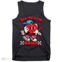 Funny Six Seven Bruh Heart 67 6-7 Valentines Day Tank Top thumb 0