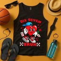 Funny Six Seven Bruh Heart 67 6-7 Valentines Day Tank Top thumb 4
