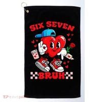 Funny Six Seven Bruh Heart 67 6-7 Valentines Day Golf Towel thumb 0