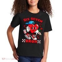 Funny Six Seven Bruh Heart 67 6-7 Valentines Day Kids T-Shirt thumb 2