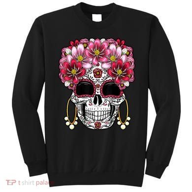 Floral Sugar Skeleton Cool Graphic Skull Sweatshirt
