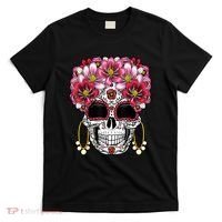 Floral Sugar Skeleton Cool Graphic Skull T-Shirt thumb 0