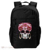 Floral Sugar Skeleton Cool Graphic Skull Backpack thumb 0