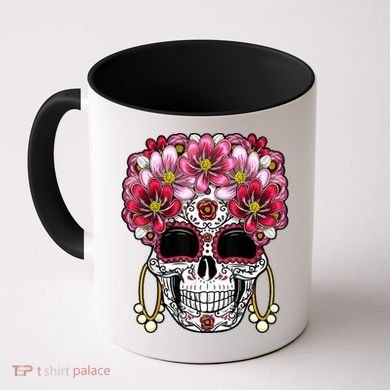 Floral Sugar Skeleton Cool Graphic Skull Coffee Mug