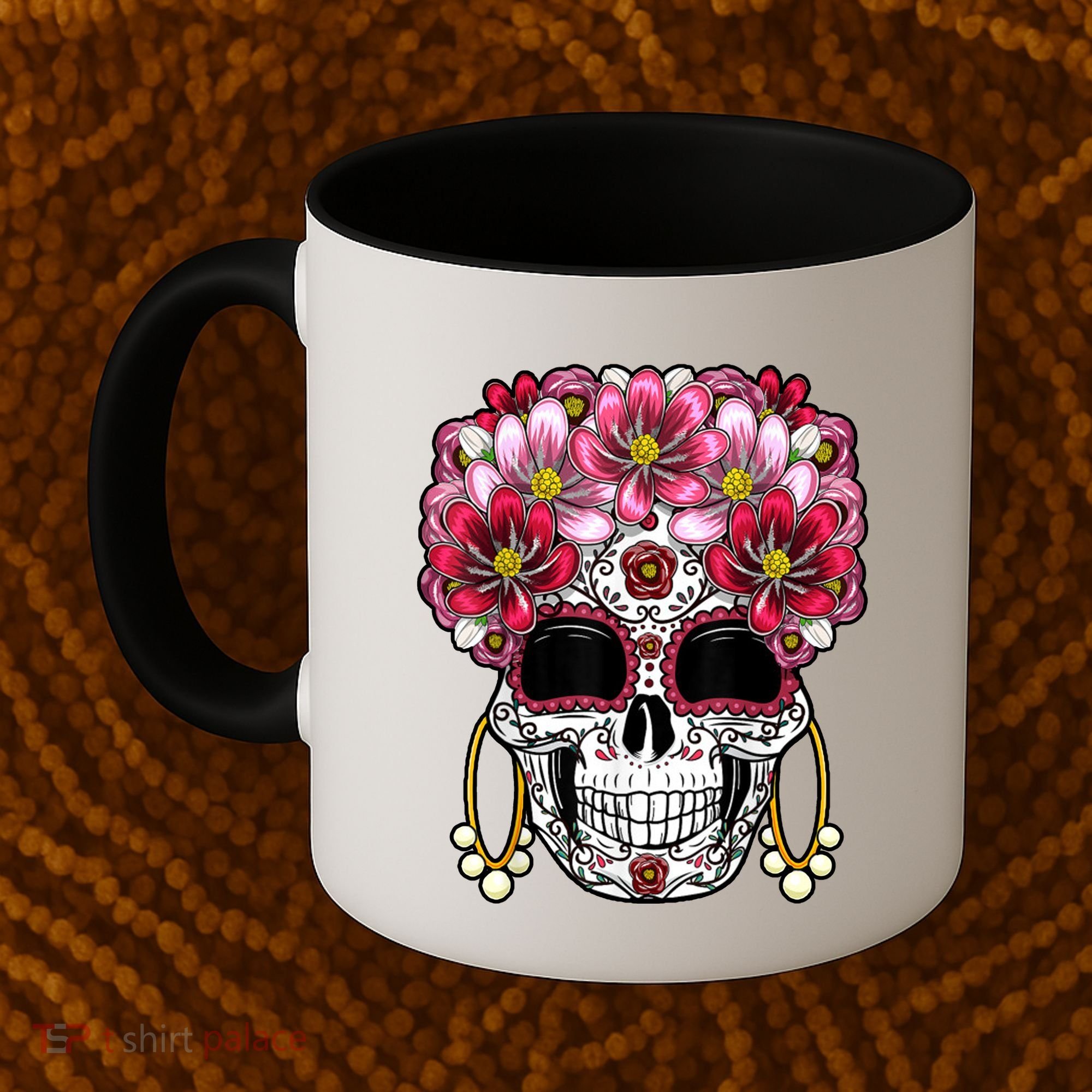 Floral Sugar Skeleton Cool Graphic Skull Coffee Mug