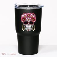 Floral Sugar Skeleton Cool Graphic Skull Tumbler thumb 0