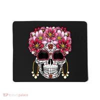Floral Sugar Skeleton Cool Graphic Skull Mousepad thumb 0