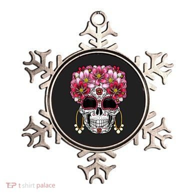 Floral Sugar Skeleton Cool Graphic Skull Ornament