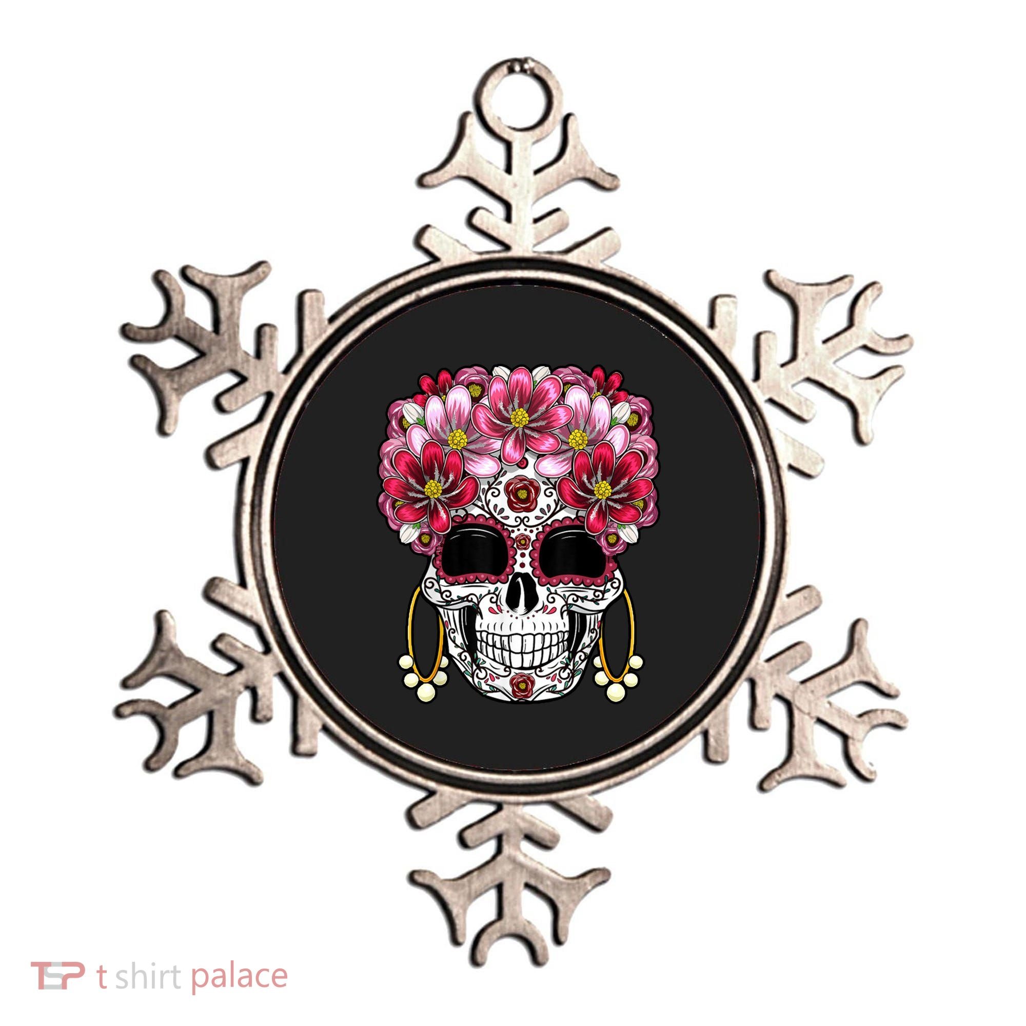 Floral Sugar Skeleton Cool Graphic Skull Ornament