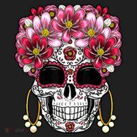 Floral Sugar Skeleton Cool Graphic Skull Golf Towel thumb 3