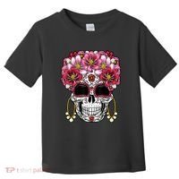 Floral Sugar Skeleton Cool Graphic Skull Toddler T-Shirt thumb 0