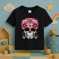 Floral Sugar Skeleton Cool Graphic Skull Toddler T-Shirt thumb 3