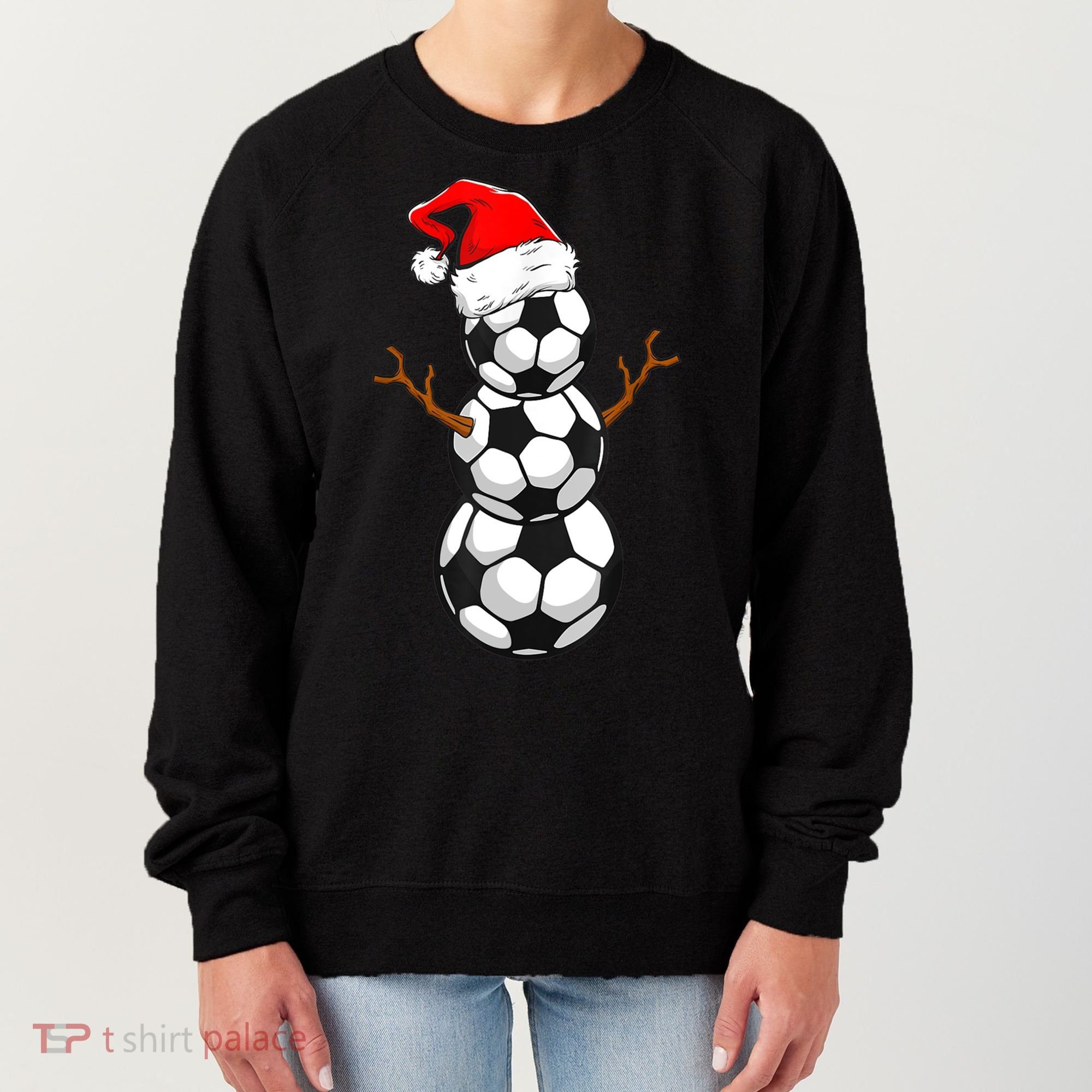 Funny Soccer Snow Boys Soccer Christmas Pajama Xmas Gift Women's Sweatshirt
