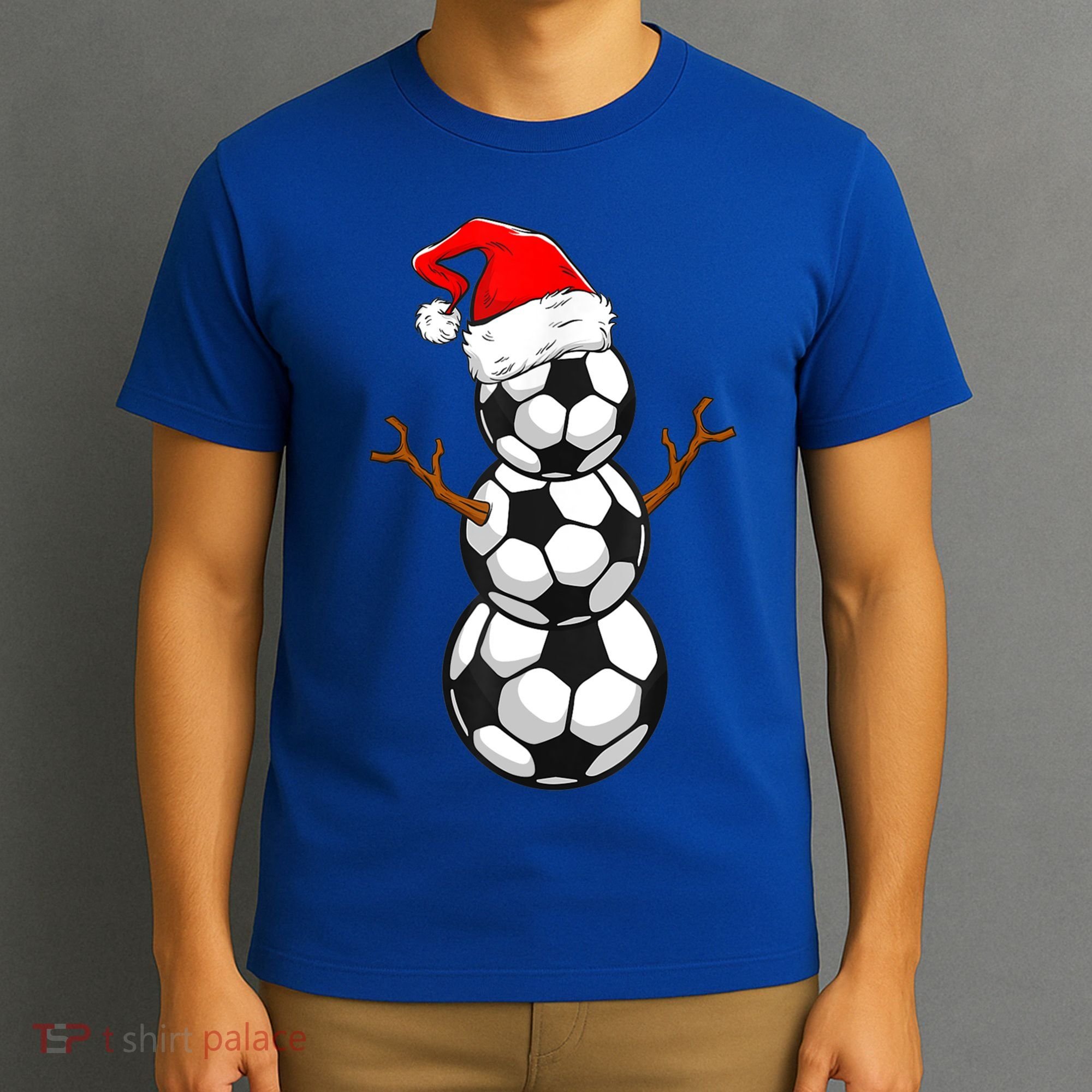 Funny Soccer Snow Boys Soccer Christmas Pajama Xmas Gift T-Shirt