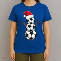 Funny Soccer Snow Boys Soccer Christmas Pajama Xmas Gift T-Shirt thumb 4
