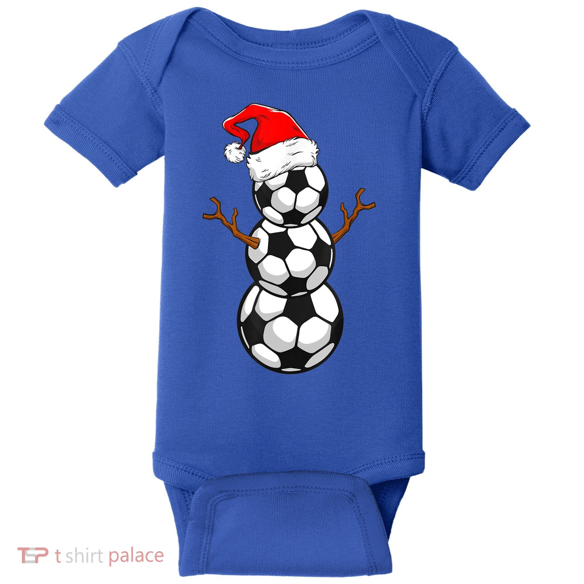 Funny Soccer Snow Boys Soccer Christmas Pajama Xmas Gift Baby Bodysuit
