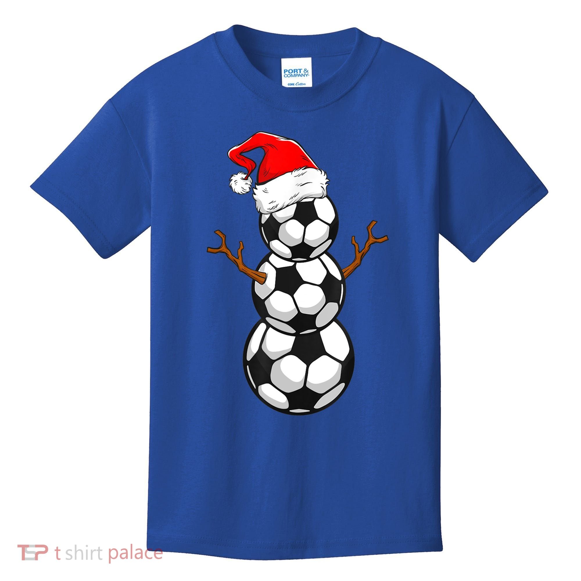 Funny Soccer Snow Boys Soccer Christmas Pajama Xmas Gift Kids T-Shirt