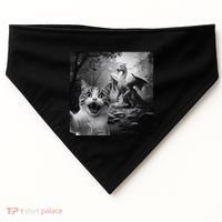 Funny Surprised Scared Cat Selfie With Dragon USA-Made Doggie Bandana thumb 0