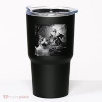 Funny Surprised Scared Cat Selfie With Dragon Tumbler thumb 0