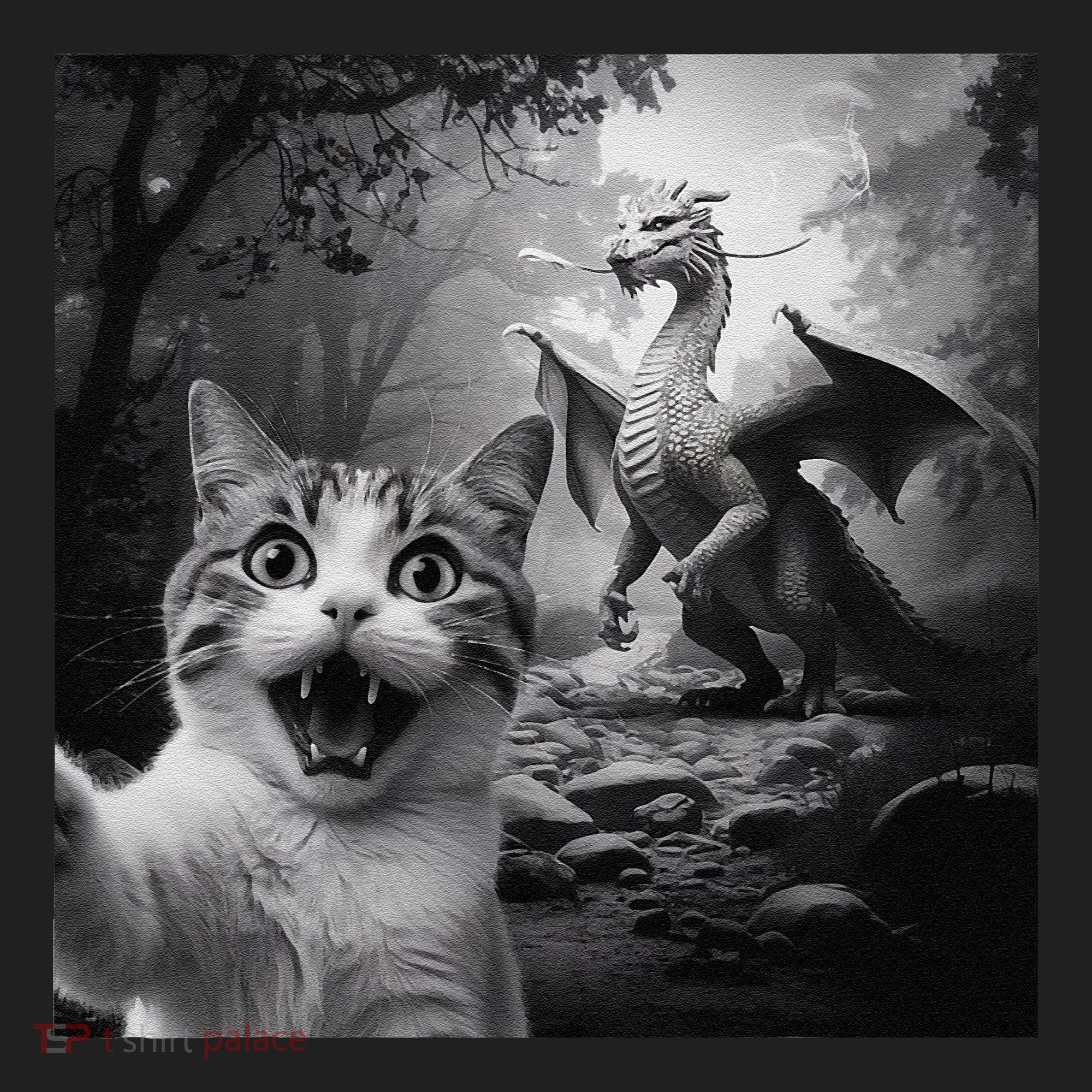 Funny Surprised Scared Cat Selfie With Dragon Tumbler