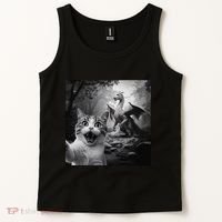 Funny Surprised Scared Cat Selfie With Dragon Tank Top thumb 2
