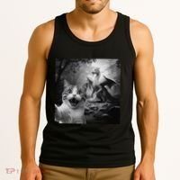 Funny Surprised Scared Cat Selfie With Dragon Tank Top thumb 3
